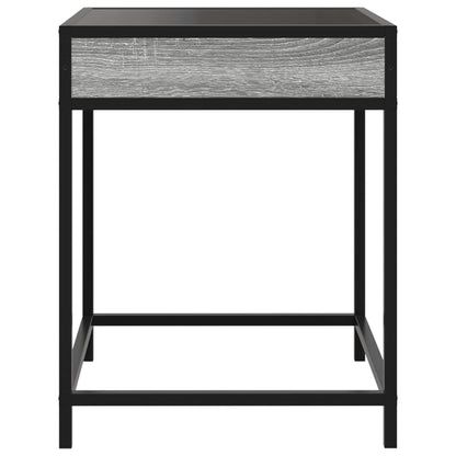 Tavolino da Salotto con LED Infinity Grigio Sonoma 40x40x51 cm | homemem39