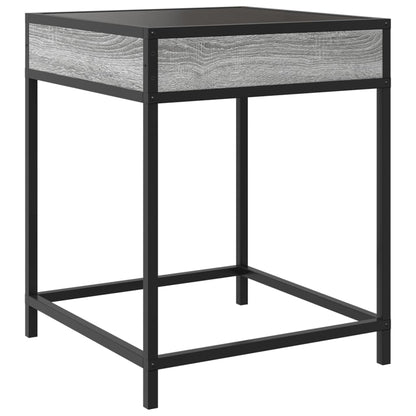 Tavolino da Salotto con LED Infinity Grigio Sonoma 40x40x51 cm | homemem39