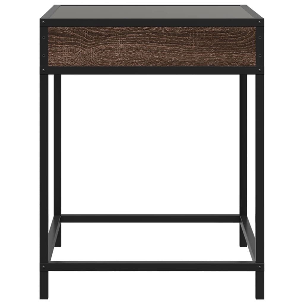Tavolino da Salotto con LED Infinity Rovere Marrone 40x40x51 cm | homemem39