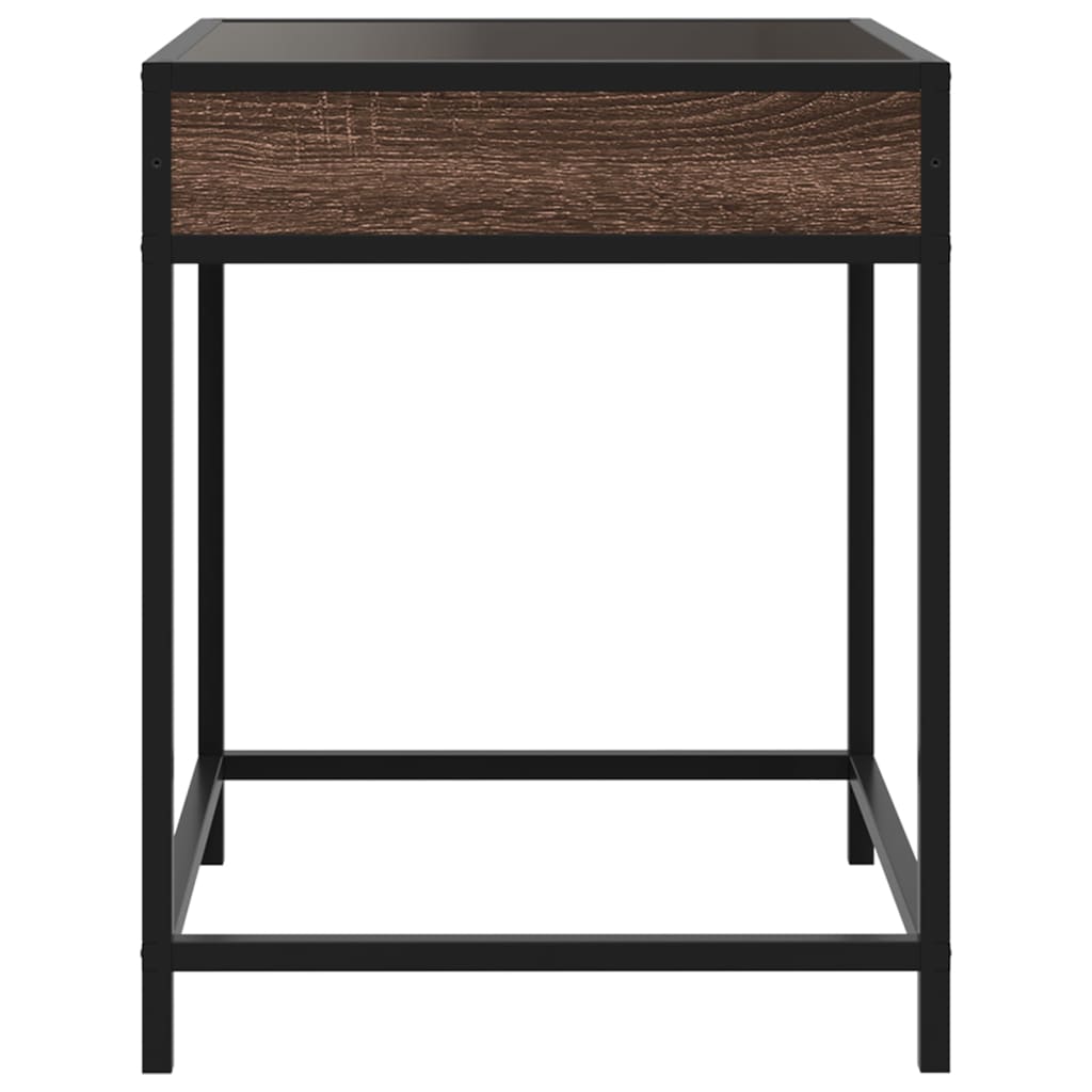 Tavolino da Salotto con LED Infinity Rovere Marrone 40x40x51 cm | homemem39