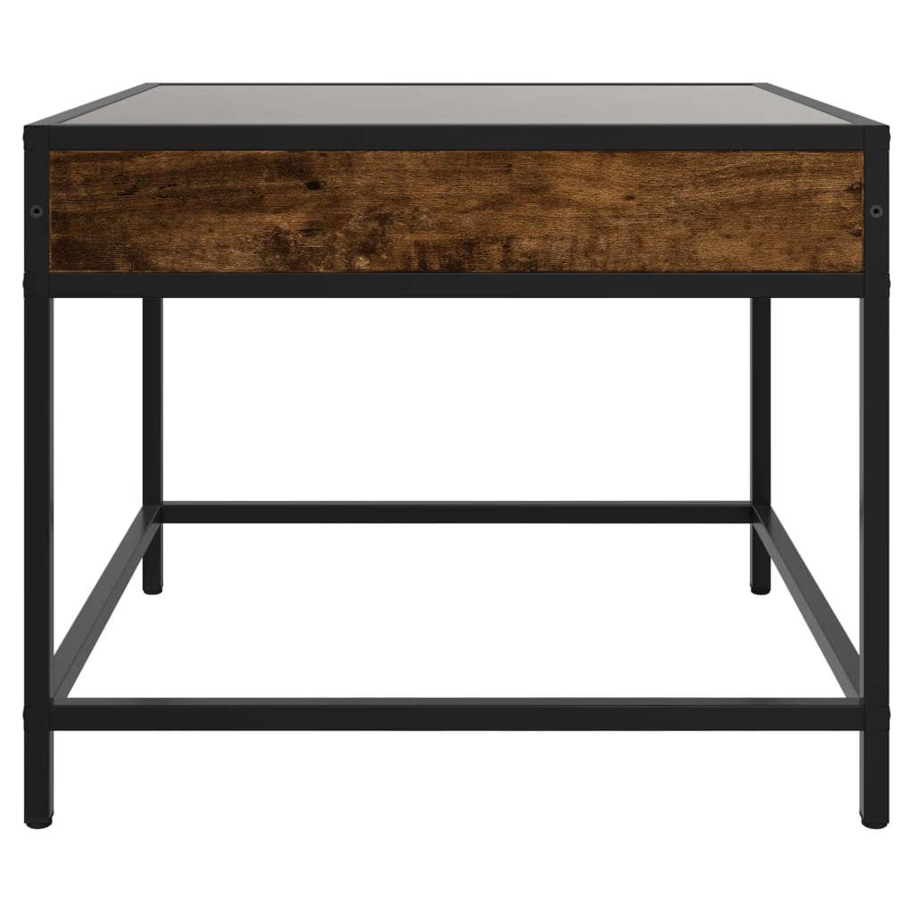 Tavolino da Salotto con LED Infinity Rovere Fumo 50x50x41 cm | homemem39