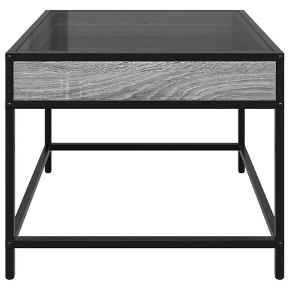 Tavolino da Salotto con LED Infinity Grigio Sonoma 50x50x41 cm