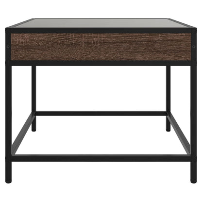 Tavolino da Salotto con LED Infinity Rovere Marrone 50x50x41 cm | homemem39