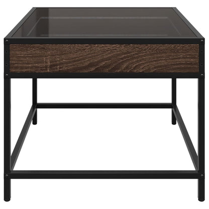 Tavolino da Salotto con LED Infinity Rovere Marrone 50x50x41 cm | homemem39