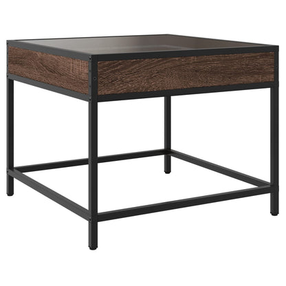 Tavolino da Salotto con LED Infinity Rovere Marrone 50x50x41 cm | homemem39