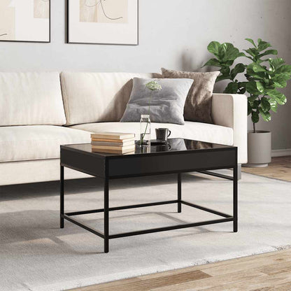 Tavolino da Salotto con LED Infinity Nero 70x50x41 cm