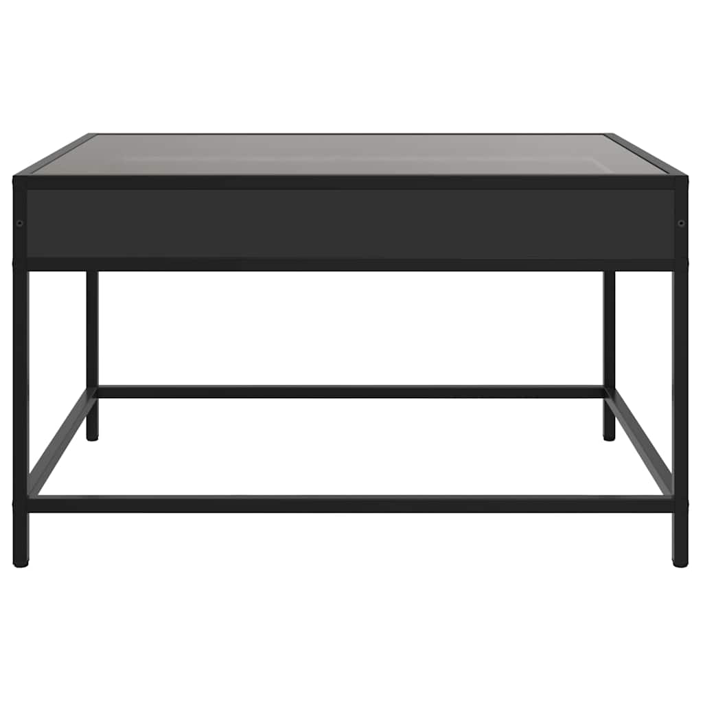 Tavolino da Salotto con LED Infinity Nero 70x50x41 cm