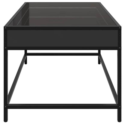 Tavolino da Salotto con LED Infinity Nero 70x50x41 cm | homemem39