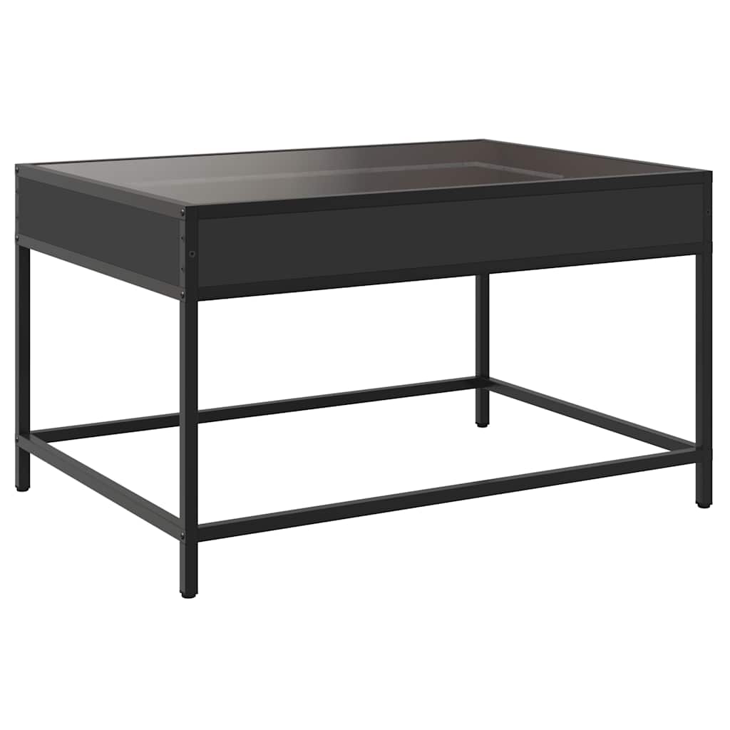 Tavolino da Salotto con LED Infinity Nero 70x50x41 cm | homemem39