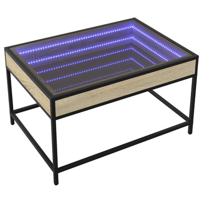 Tavolino da Salotto con LED Infinity Rovere Sonoma 70x50x41 cm | homemem39