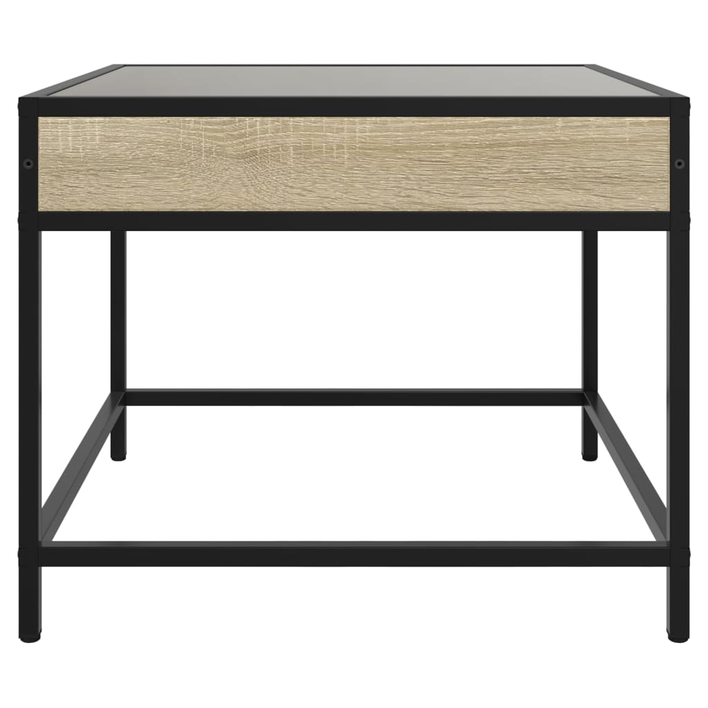 Tavolino da Salotto con LED Infinity Rovere Sonoma 70x50x41 cm
