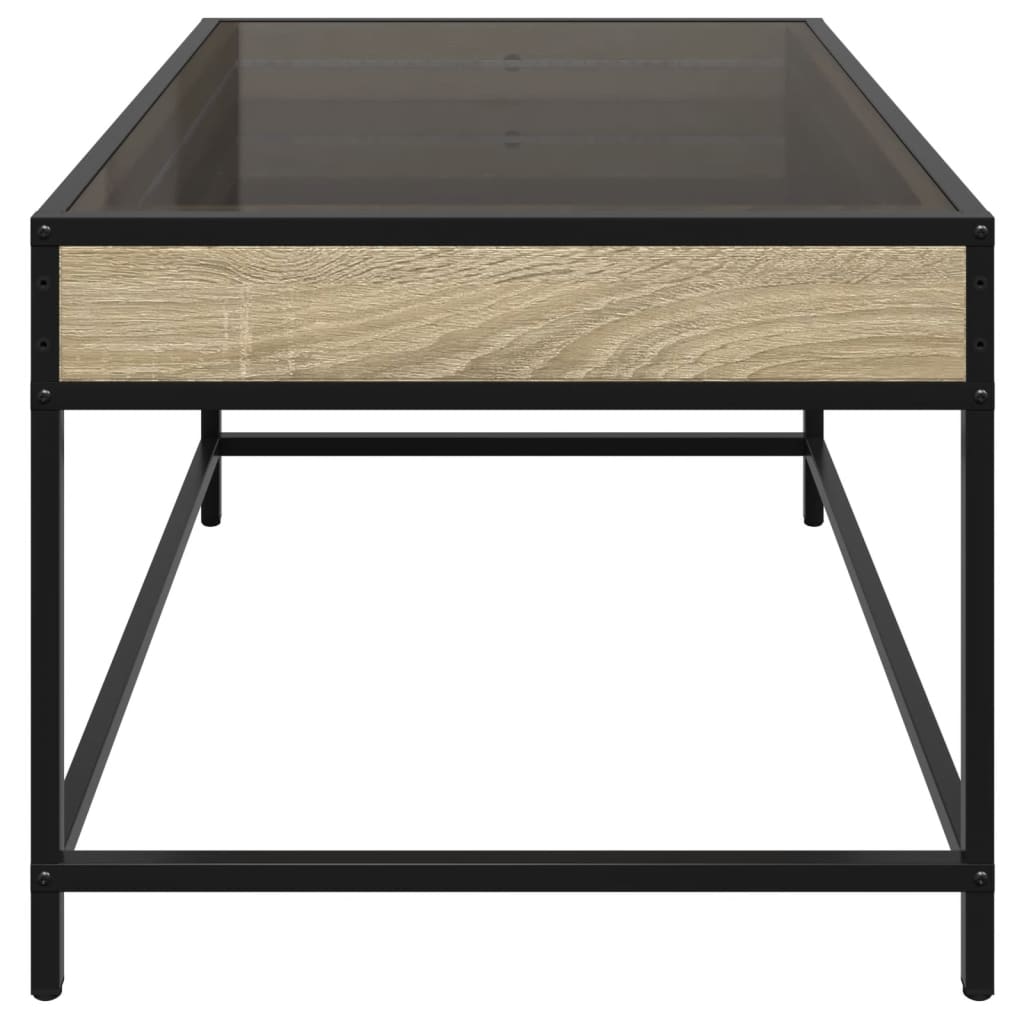 Tavolino da Salotto con LED Infinity Rovere Sonoma 70x50x41 cm
