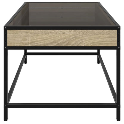 Tavolino da Salotto con LED Infinity Rovere Sonoma 70x50x41 cm