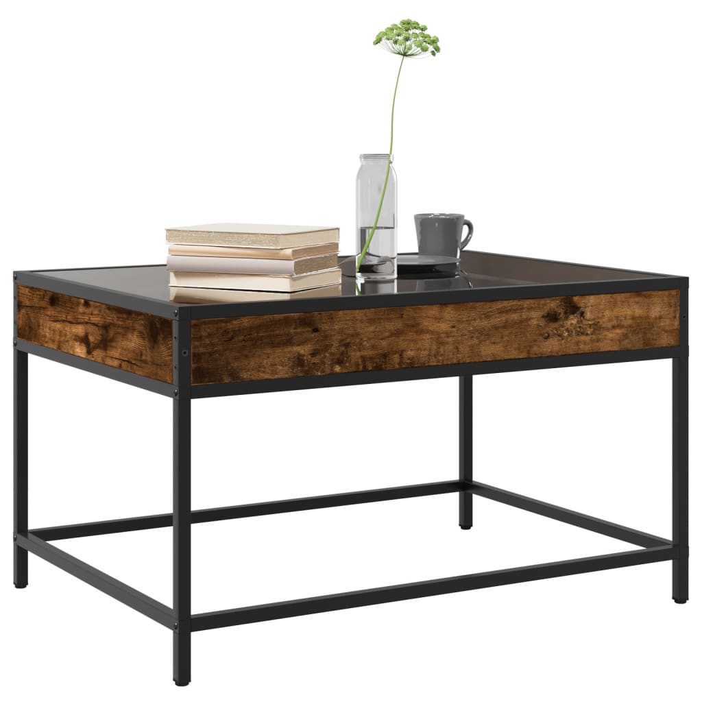 Tavolino da Salotto con LED Infinity Rovere Fumo 70x50x41 cm | homemem39