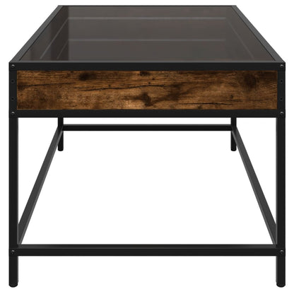 Tavolino da Salotto con LED Infinity Rovere Fumo 70x50x41 cm | homemem39