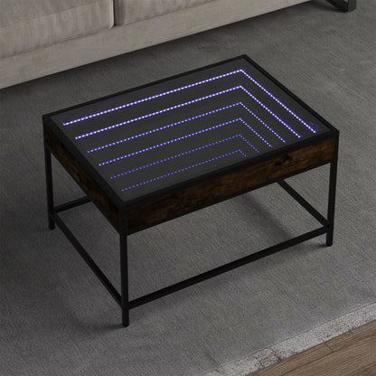 Tavolino da Salotto con LED Infinity Rovere Fumo 70x50x41 cm | homemem39