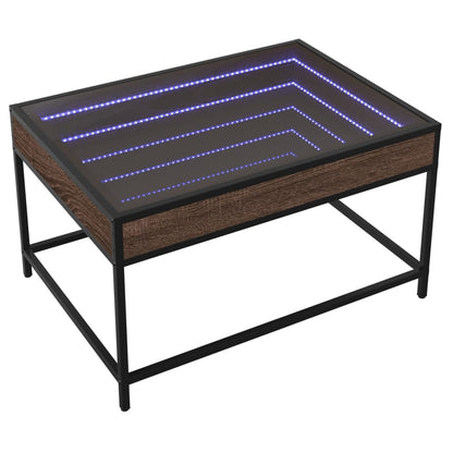 Tavolino da Salotto con LED Infinity Rovere Marrone 70x50x41 cm | homemem39