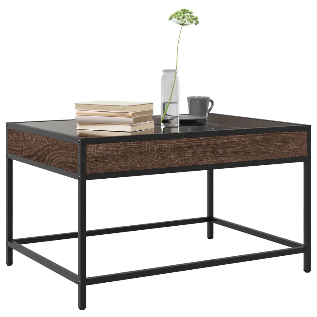 Tavolino da Salotto con LED Infinity Rovere Marrone 70x50x41 cm | homemem39