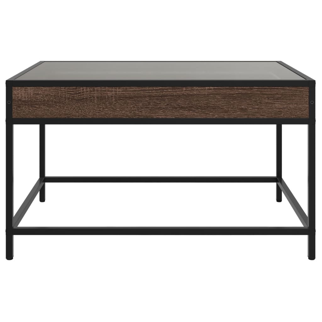 Tavolino da Salotto con LED Infinity Rovere Marrone 70x50x41 cm | homemem39
