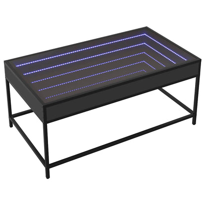 Tavolino da Salotto con LED Infinity Nero 90x50x41 cm | homemem39