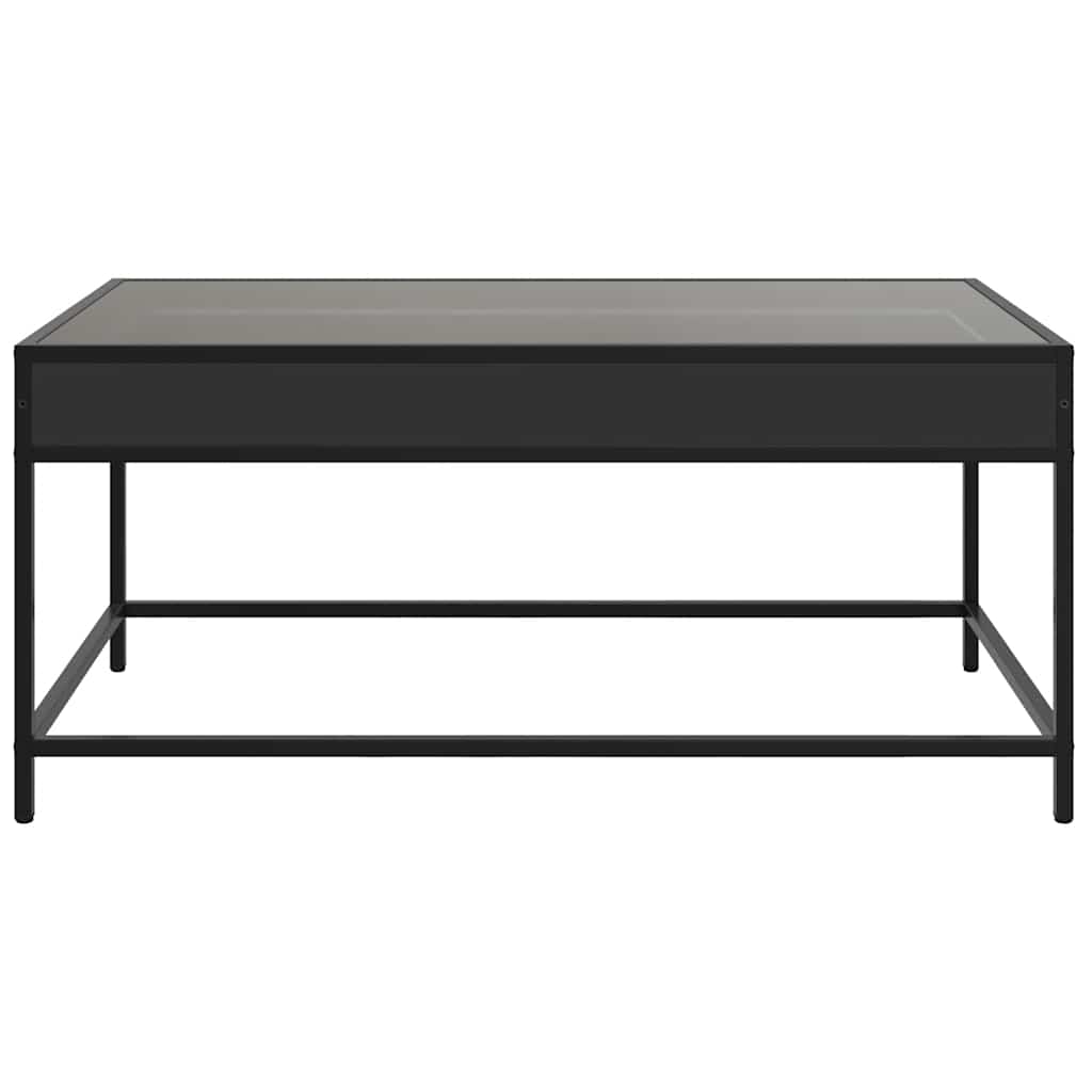 Tavolino da Salotto con LED Infinity Nero 90x50x41 cm