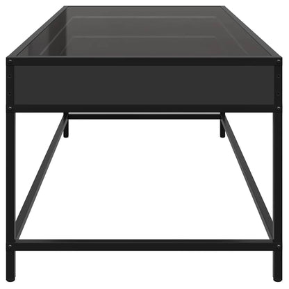 Tavolino da Salotto con LED Infinity Nero 90x50x41 cm