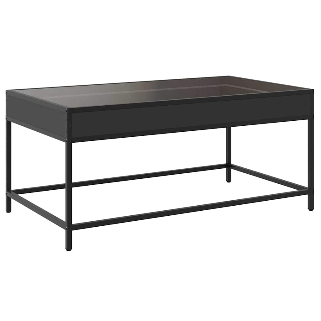 Tavolino da Salotto con LED Infinity Nero 90x50x41 cm | homemem39