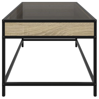 Tavolino da Salotto con LED Infinity Rovere Sonoma 90x50x41 cm
