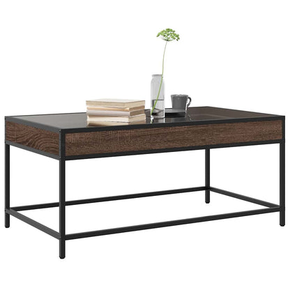 Tavolino da Salotto con LED Infinity Rovere Marrone 90x50x41 cm | homemem39
