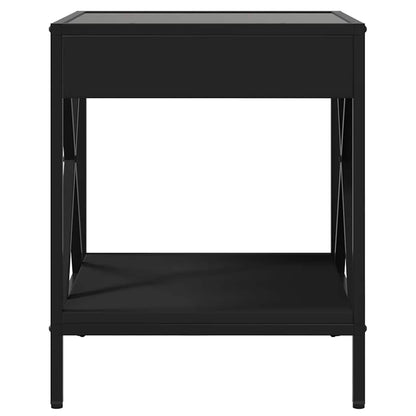 Tavolino da Salotto con LED Infinity Nero 40x40x49 cm