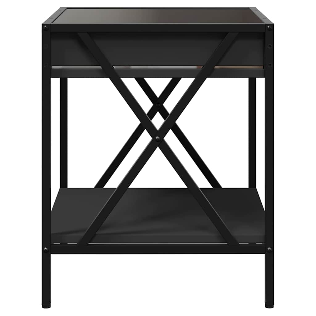 Tavolino da Salotto con LED Infinity Nero 40x40x49 cm