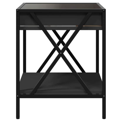 Tavolino da Salotto con LED Infinity Nero 40x40x49 cm