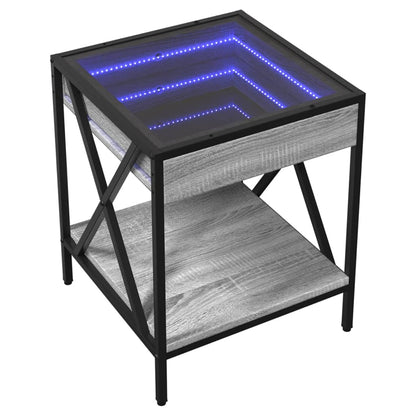 Tavolino da Salotto con LED Infinity Grigio Sonoma 40x40x49 cm | homemem39