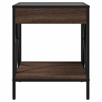 Tavolino da Salotto con LED Infinity Rovere Marrone 40x40x49 cm | homemem39
