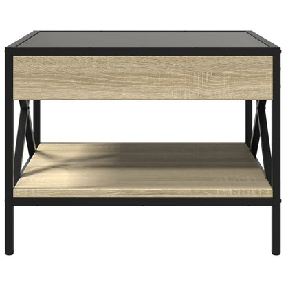 Tavolino da Salotto con LED Infinity Rovere Sonoma 50x50x38 cm | homemem39