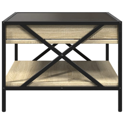Tavolino da Salotto con LED Infinity Rovere Sonoma 50x50x38 cm | homemem39