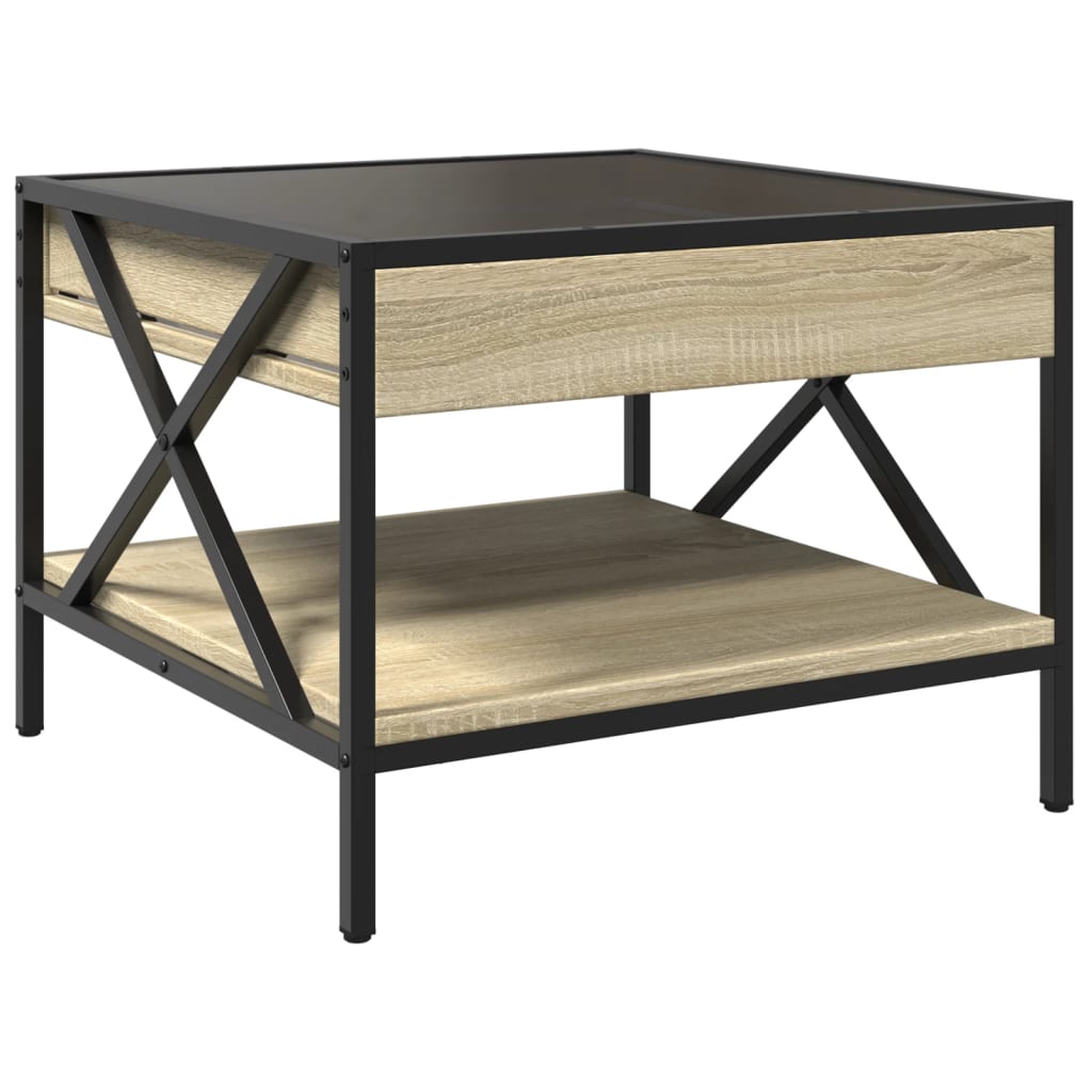 Tavolino da Salotto con LED Infinity Rovere Sonoma 50x50x38 cm | homemem39