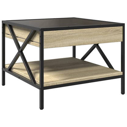 Tavolino da Salotto con LED Infinity Rovere Sonoma 50x50x38 cm | homemem39