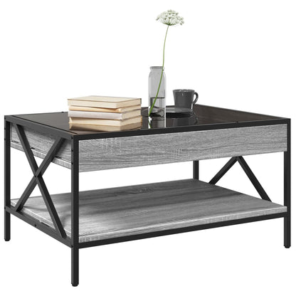 Tavolino da Salotto con LED Infinity Grigio Sonoma 70x50x38 cm | homemem39