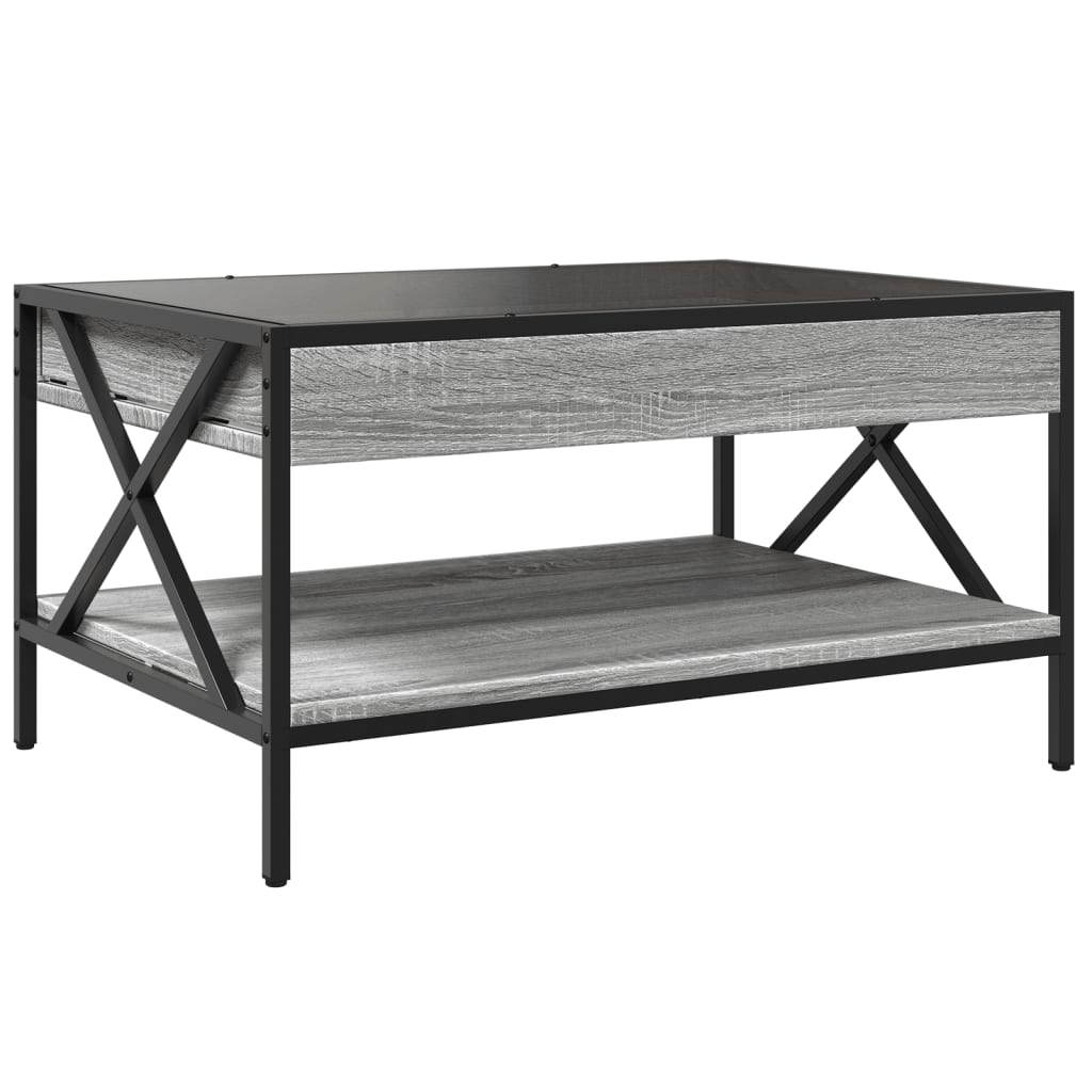 Tavolino da Salotto con LED Infinity Grigio Sonoma 70x50x38 cm | homemem39