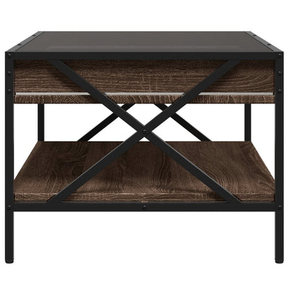 Tavolino da Salotto con LED Infinity Rovere Marrone 70x50x38 cm