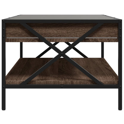 Tavolino da Salotto con LED Infinity Rovere Marrone 90x50x38 cm | homemem39