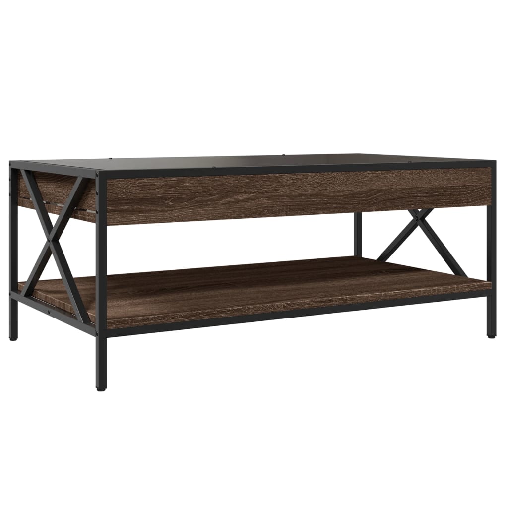 Tavolino da Salotto con LED Infinity Rovere Marrone 90x50x38 cm | homemem39