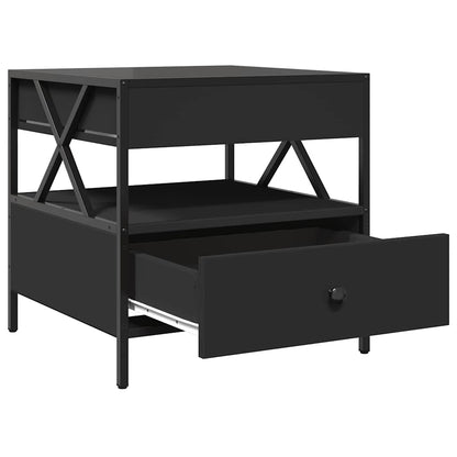Tavolino da Salotto con LED Infinity Nero 50x50x51 cm