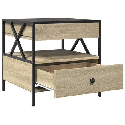 Tavolino da Salotto con LED Infinity Rovere Sonoma 50x50x51 cm | homemem39