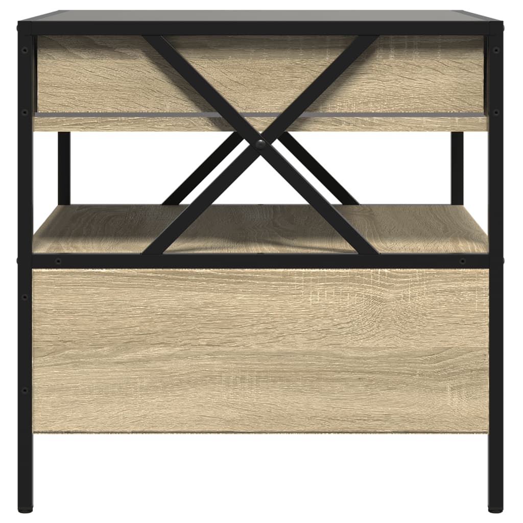 Tavolino da Salotto con LED Infinity Rovere Sonoma 50x50x51 cm | homemem39