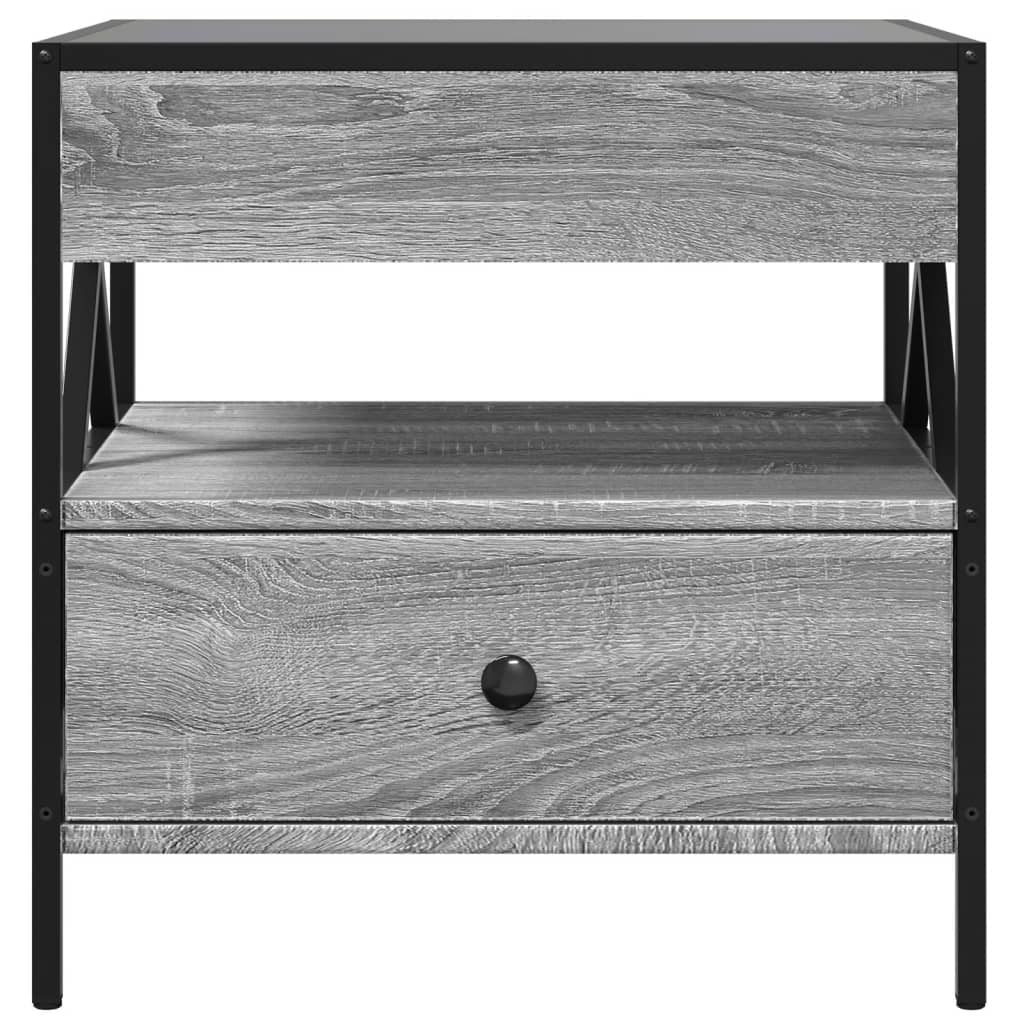 Tavolino da Salotto con LED Infinity Grigio Sonoma 50x50x51 cm | homemem39