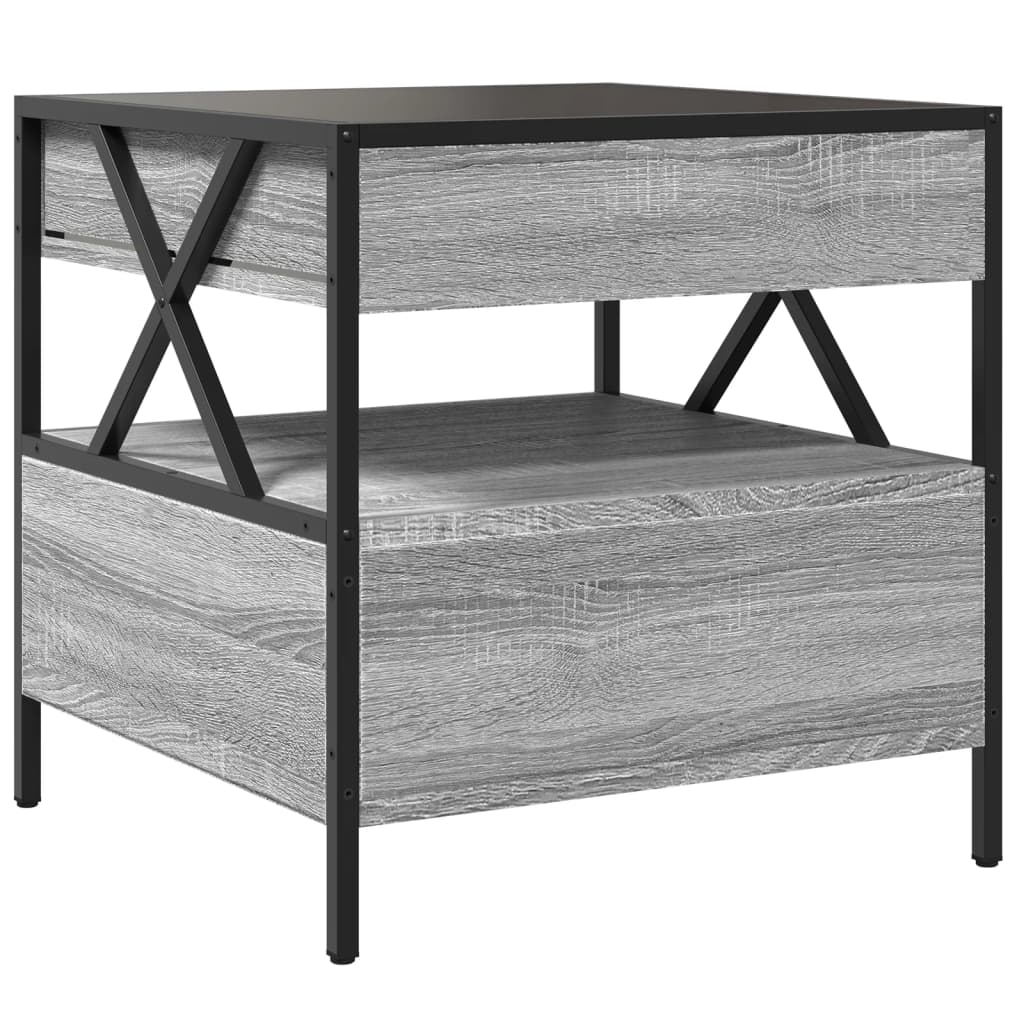 Tavolino da Salotto con LED Infinity Grigio Sonoma 50x50x51 cm | homemem39