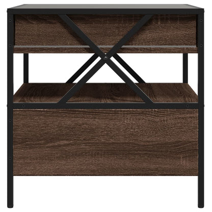 Tavolino da Salotto con LED Infinity Rovere Marrone 50x50x51 cm | homemem39