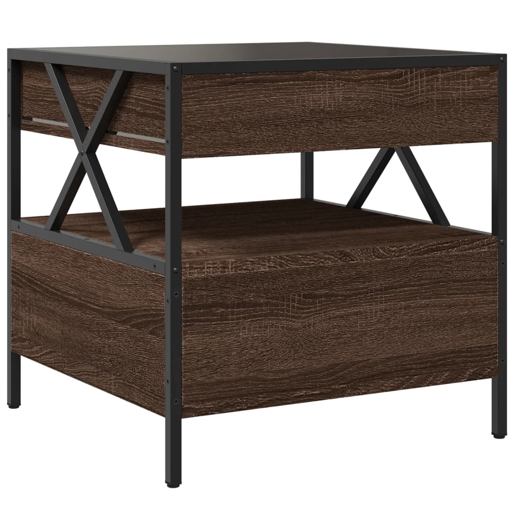 Tavolino da Salotto con LED Infinity Rovere Marrone 50x50x51 cm | homemem39